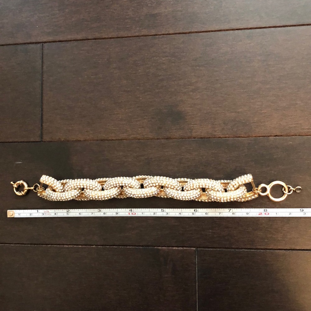 Large Rhinestone Chain Link Bracelet - Picture 6 of 9
